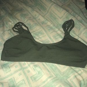 Army green bikini top